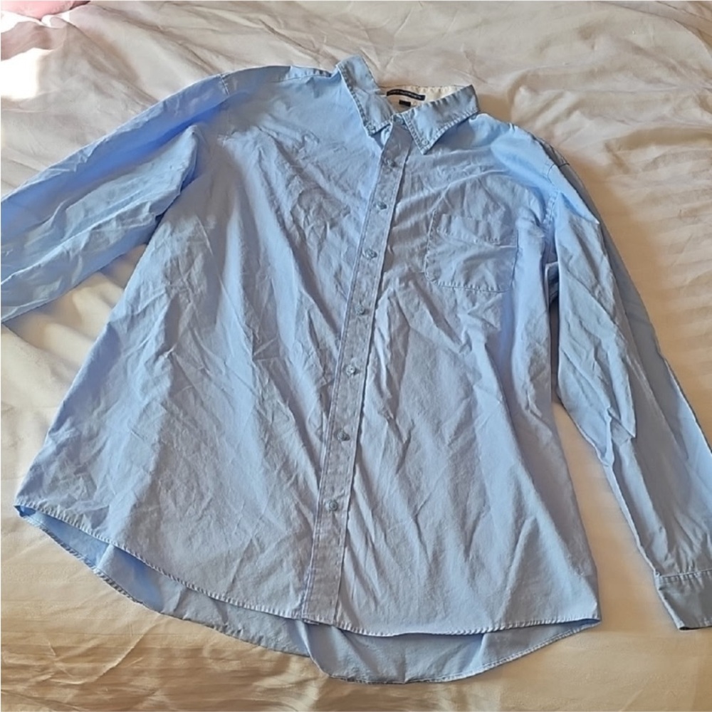 Port Authority Light Blue and Beige Shirt